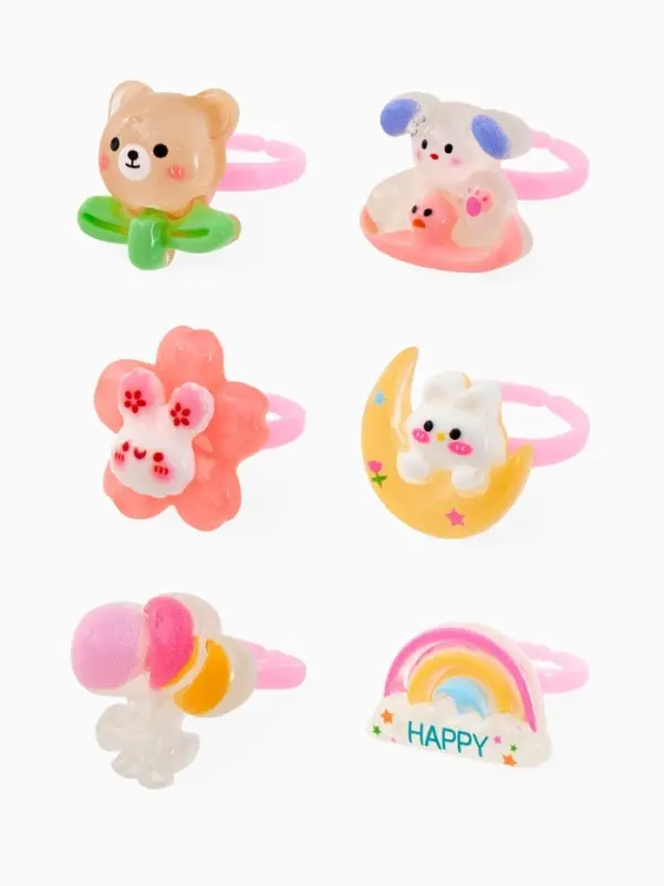 Кольцо «Выбражулька» мишка, заяц, форма МИКС, цветное, безразмерное Кольцо «Выбражулька» мишка, заяц, форма МИКС, цветное, безразмерное