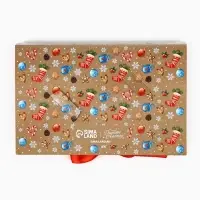 Коробка под 6 конфет с ячейками &laquo;Новогодние атрибуты&raquo; 14.5&times;9.5&times;3.5 см