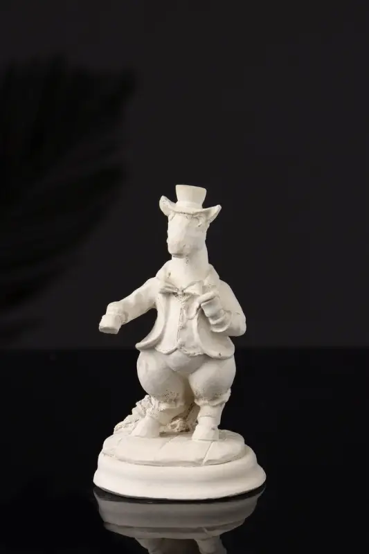 Фигура  Фигура "Конь на пьедестале" 10 см, натуральный, гипс