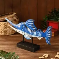 Сувенир "Рыба-меч" дерево на подставке 52х9х25 см Сувенир "Рыба-меч" дерево на подставке 52х9х25 см