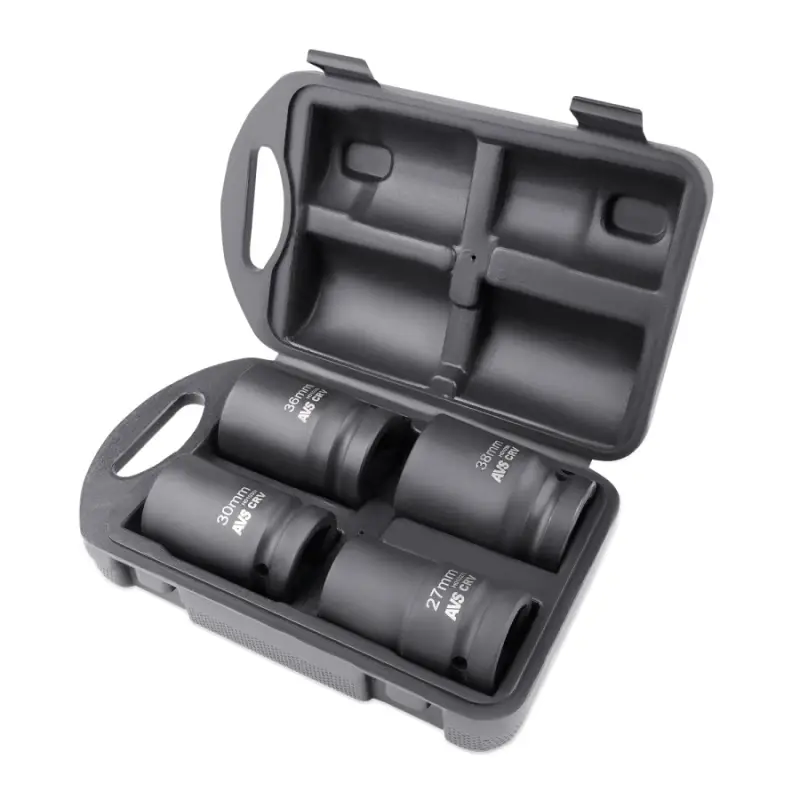 Набор головок для механического гайковерта 1"DR (27-38мм) (4 предмета) AVS NGL01-4I