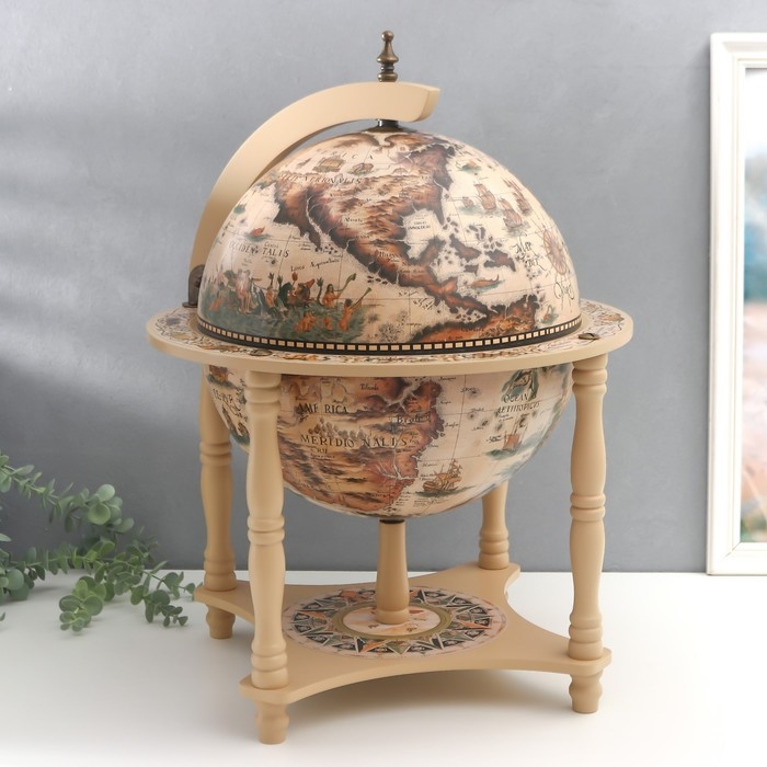 Глобус-бар декоративный, песочный цвет 43х33х33 см Глобус-бар декоративный, песочный цвет 43х33х33 см