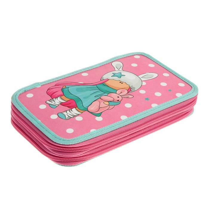 Пенал 2 секции, 125 х 205 х 40 мм, Calligrata 30П26/2 Пенал 2 секции, 125 х 205 х 40 мм, Calligrata 30П26/2 "Девочка", ламинированный картон