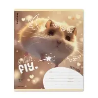 Тетрадь 12 листов в клетку ErichKrause Fluffy, 60 г/м&sup2;, обложка мелованный картон, МИКС