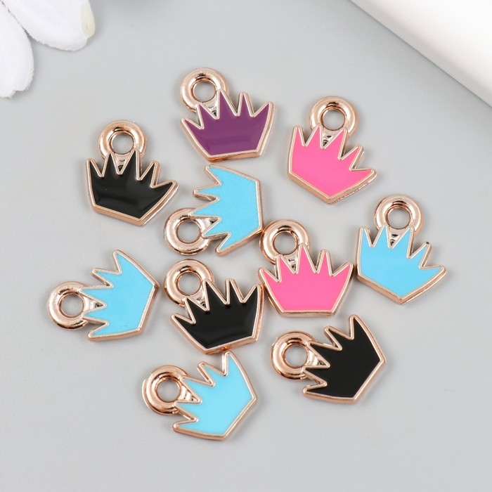 Декор для творчества пластик под металл Декор для творчества пластик под металл "Корона яркая" МИКС набор 10 шт 0,2х1,5х1,5 см