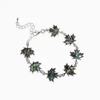 Браслет цепочка &laquo;Галиотис. Лист Клёна&raquo;, L=17 см, + удлинитель 5 см, цвет серебро, разноцветный