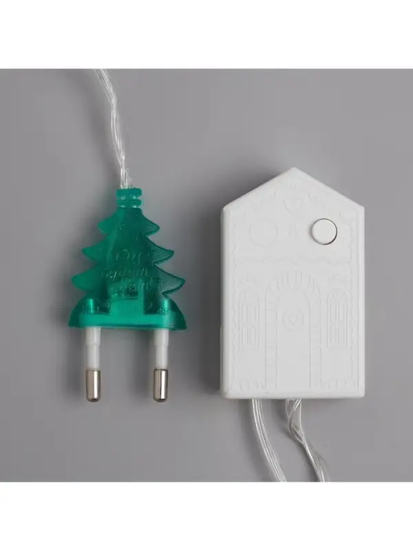 Гирлянда &laquo;Нить&raquo; 4 м с насадками &laquo;Новогодняя сказка&raquo;, IP20, прозрачная нить, 20 LED, свечение мульти, 8 режимов, 220 В