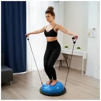 Полусфера BOSU гимнастическая ONLYTOP, 58&times;25 см, с насосом, синяя