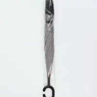 Зонт - наоборот &laquo;Однотон&raquo;, механический, 8 спиц, R=53/61 см, d=106 см, чёрный, серый