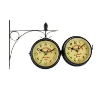 Часы настенные интерьерные Kensington station, двусторонние, на подвесе, бесшумные, плавный ход, d=12 см, от батареек 2&times;АА