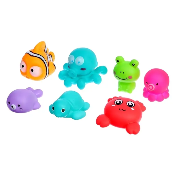 Игрушки для купания в ванной Крошка Я, набор 14 шт., сетка для хранения
