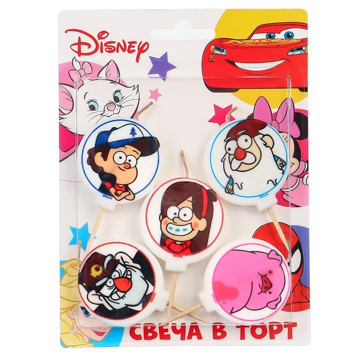 Свеча для торта Свеча для торта "С Днем Рождения!", 5 штук, Гравити Фолз