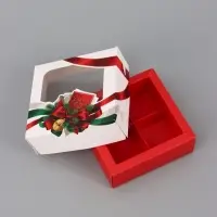 Коробка подарочная для 4 конфет &laquo;Счастья в Новом году!&raquo;, 10.5&times;10.5&times;3.5 см