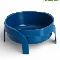 Миска, 600 мл, фигурная, с ножками, пластик, синяя