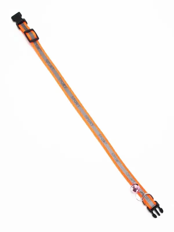 Ошейник Ошейник "Спорт" со светоотражающей полосой, 31 х 1 см, оранжевый