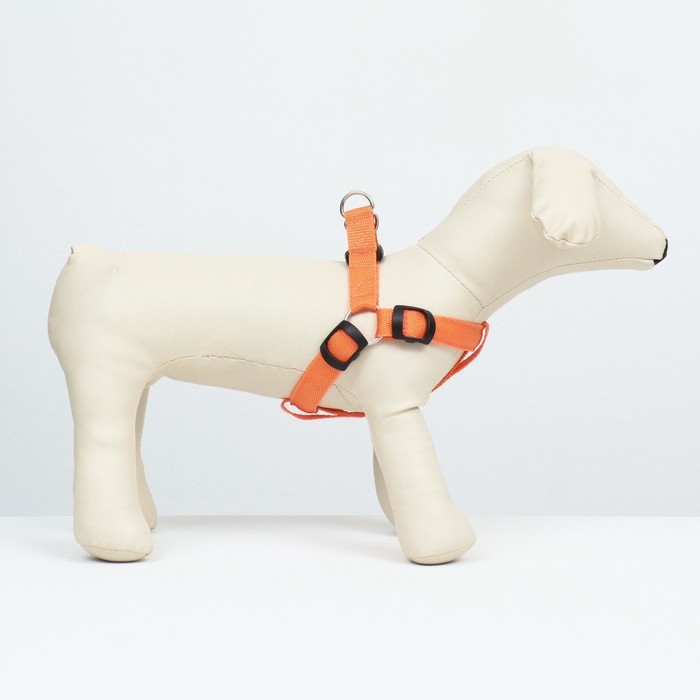 Шлейка светящаяся размер L, стропа 2,5 см, ОГ 43-60 см, 3 режима свечения оранжевая 97722