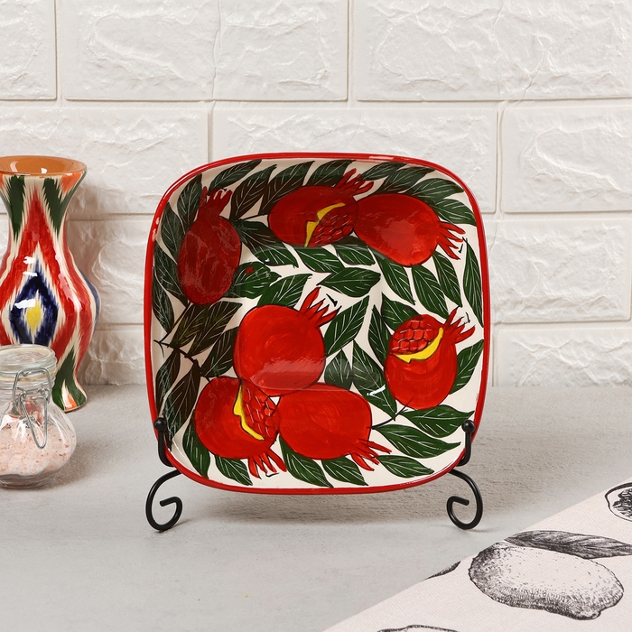 Салатница Риштанская Керамика "Гранаты", 19 см, микс