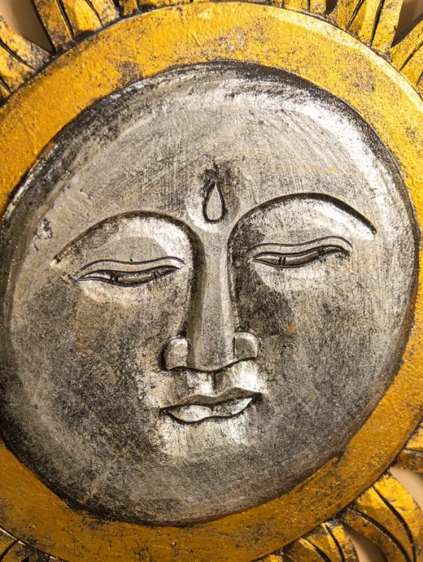 Панно "Солнце" МДФ, 60х60х2 см, цв. золото/серебро