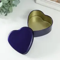 Шкатулка металл под свечу "Сердце. Металлик" фиолет 9,5х9х4,5 см