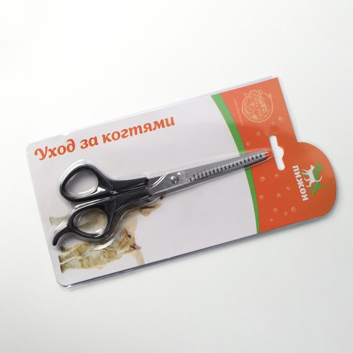 Ножницы филировочные для стрижки собак и кошек, пластиковые ручки, микс цветов Ножницы филировочные для стрижки собак и кошек, пластиковые ручки, микс цветов