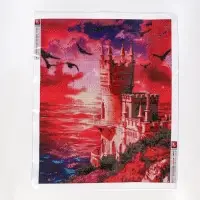 Алмазная вышивка полное заполнение &laquo;Замок у моря&raquo;, на холсте 40&times;50 см