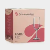 Набор бокалов для шампанского Paşabah&ccedil;e Bistro, 190 мл, 6 шт., стекло, прозрачный