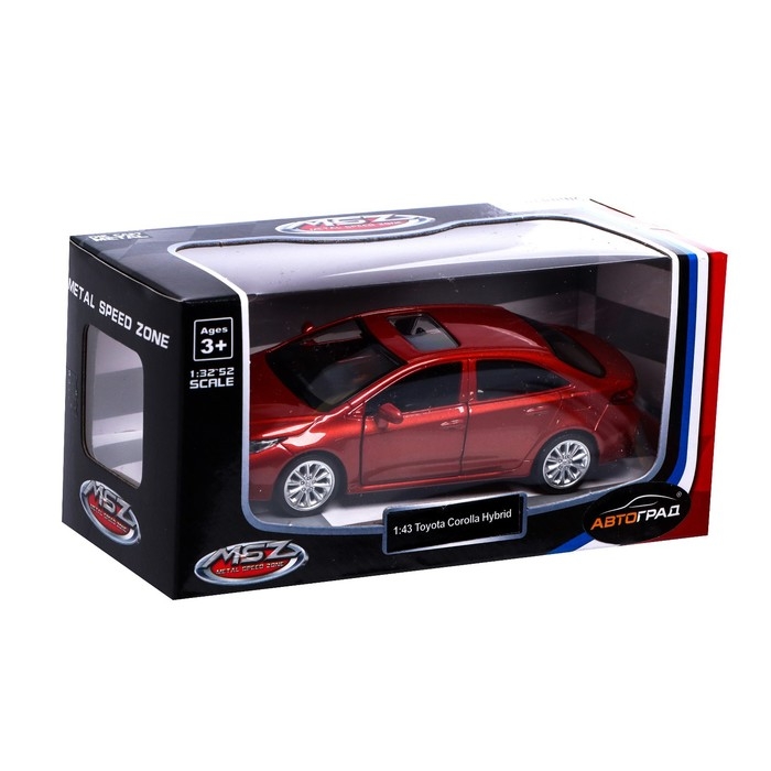 Машина металлическая TOYOTA COROLLA HYBRID, 1:43, инерция, открываются двери, цвет красный Машина металлическая TOYOTA COROLLA HYBRID, 1:43, инерция, открываются двери, цвет красный