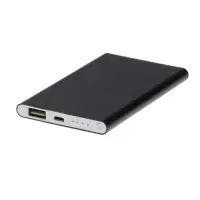 Внешний аккумулятор Luazon PB-17, 4000 мАч, USB, 1 А, индикатор, тонкий корпус, металл, чёрный