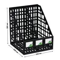 Лоток для бумаг &laquo;Стамм&raquo;, А4, сборный, вертикальный, 2 отделения, чёрный