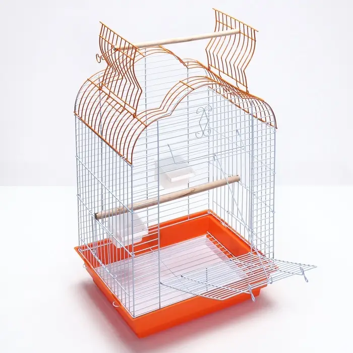 Клетка для птиц Bd=3/1o, раскрывающаяся крыша, 47.5&times;37&times;70 см, красная (фасовка 6 шт.)