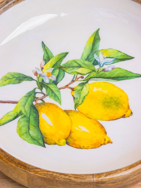 Блюдо Блюдо "Лимоны" дерево манго 25,5х25,5х6 см