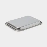 Противень, 27&times;20 см, h=2 см, AISI 410, толщина 0.4 мм, нержавеющая сталь, хромированный