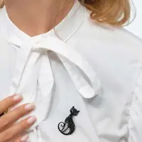 Брошь &laquo;Кошка&raquo;, грациозная, чёрная