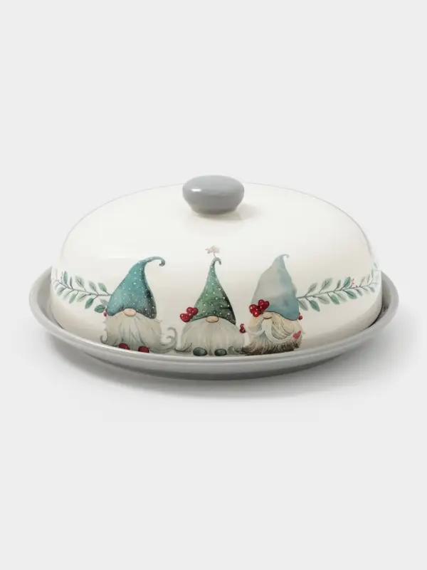 Блинница новогодняя Доляна «Домашние гномики», 23.5×9.7 см, доломит, белая Блинница новогодняя Доляна «Домашние гномики», 23.5×9.7 см, доломит, белая
