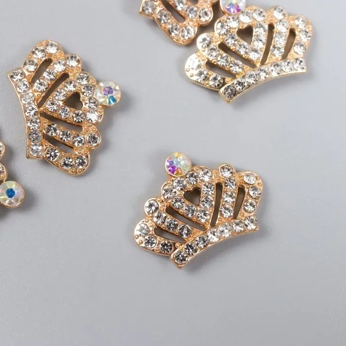 Декор для творчества металл  Декор для творчества металл "Корона императора" золото, стразы 1,4х1,9 см