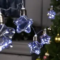 Гирлянда &laquo;Нить&raquo; 3 м с насадками &laquo;Лампочки звездочки&raquo;, IP20, прозрачная нить, 80 LED, свечение белое, 8 режимов, 220 В