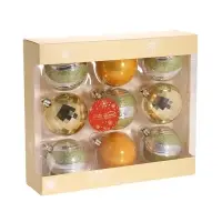 Ёлочные игрушки &laquo;Адель&raquo; диско, шары новогодние, d=6 см, набор 9 шт., зелёный/золото