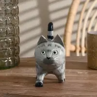 Сувенир «Котик», 10×11×6.5 см, дерево, серый Сувенир «Котик», 10×11×6.5 см, дерево, серый