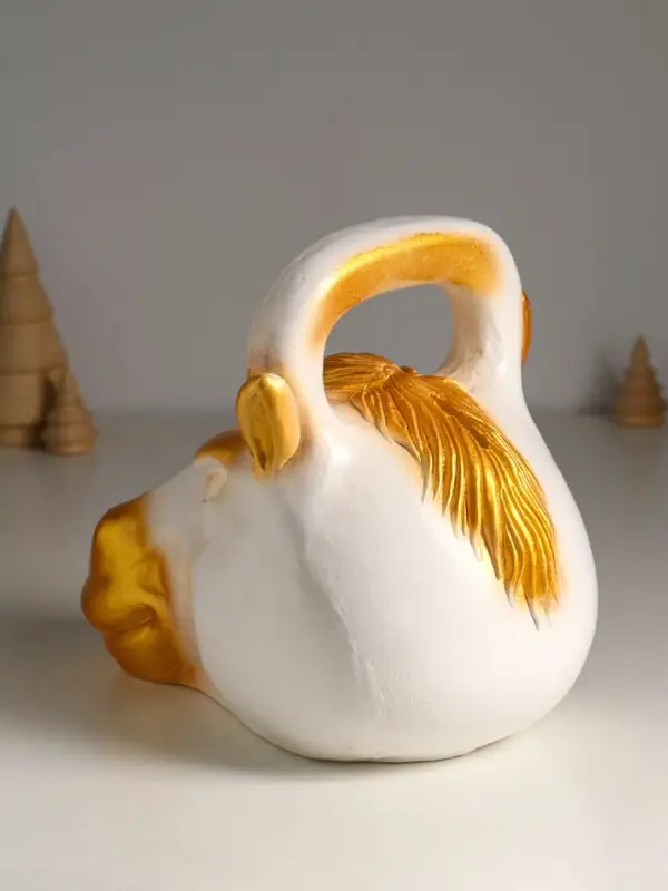 Копилка Копилка "Гиря конь" 21×25 см, бело-золотой