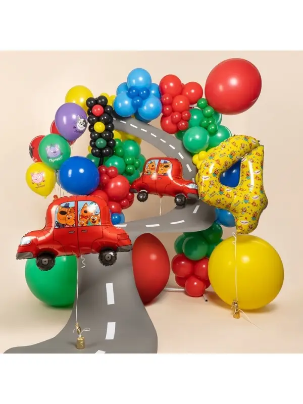 Воздушный шар фольгированный 30 Воздушный шар фольгированный 30" «Три Кота, автомобиль»