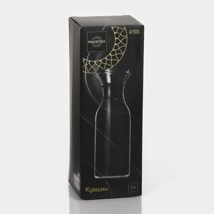 Графин Magistro &laquo;Богема&raquo;, 1 л, с крышкой-клапаном, стекло, прозрачный