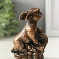 Фигура "Заяц на деньгах", высота 10 см, цвет винтажная бронза Фигура "Заяц на деньгах", высота 10 см, цвет винтажная бронза