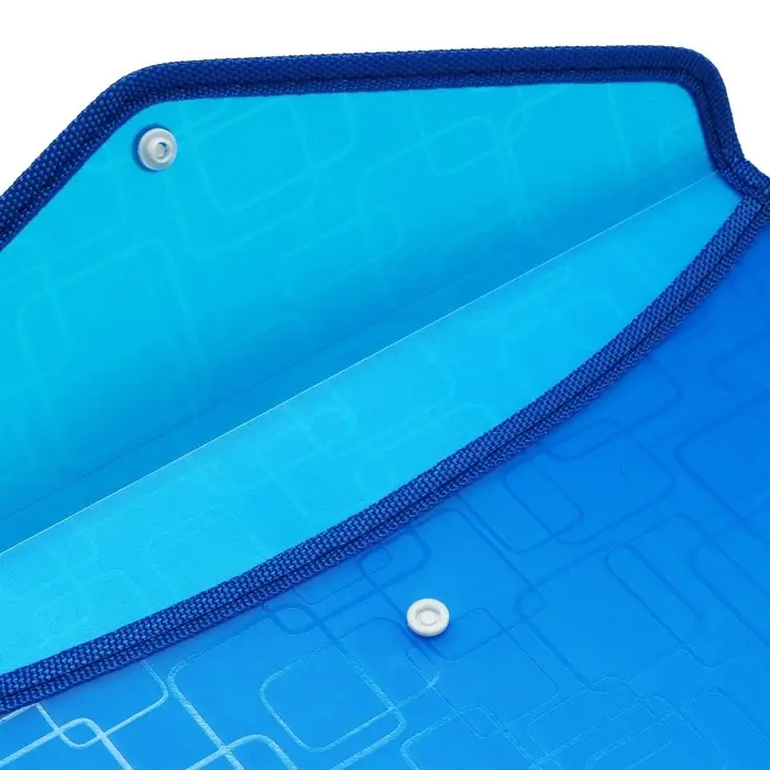 Папка-конверт на кнопке А4, 330 мкм, Calligrata «Квадраты», обшитая, с текстильной вставкой, полупрозрачный, МИКС Папка-конверт на кнопке А4, 330 мкм, Calligrata «Квадраты», обшитая, с текстильной вставкой, полупрозрачный, МИКС