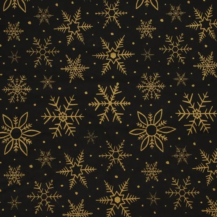 Бумага упаковочная тишью, новогодняя упаковка «Золотые снежинки», 50×66 см