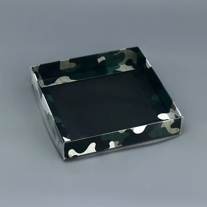 Коробка сборная с PVC крышкой, &laquo;23 Февраля&raquo;, 16&times;16&times;3 см