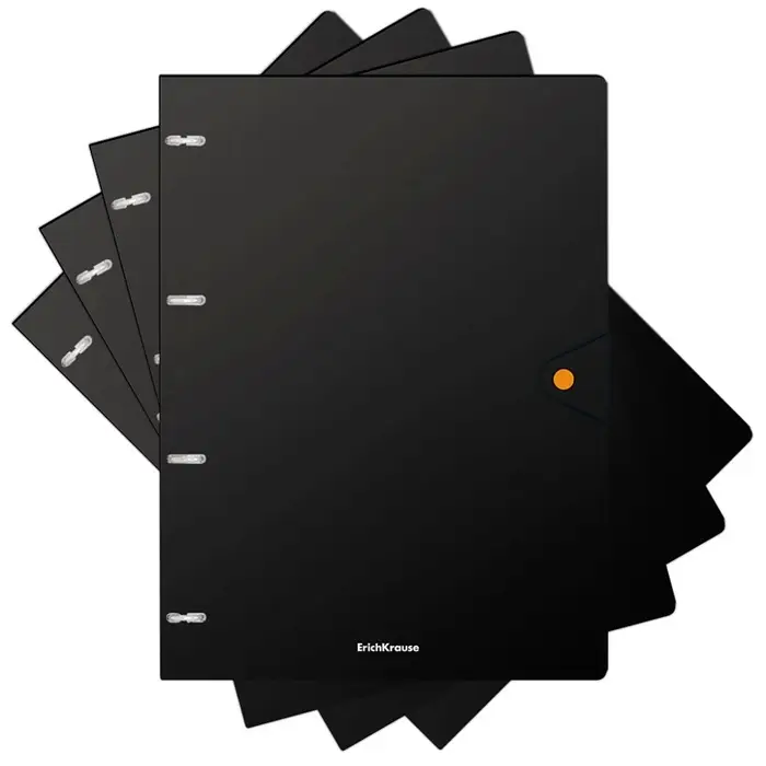 Тетрадь на кольцах ErichKrause Accent А4, 80 листов, в клетку, пластиковая обложка, на кнопке, 100% белизна, блок офсет, МИКС