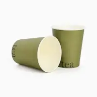 Стаканы одноразовые бумажные для чая, цвет оливковый, 10 шт, 250 мл