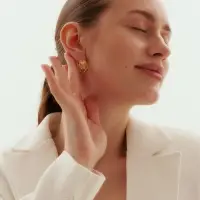 Серьги-кольца &laquo;Витые&raquo; тренд, цвет золото