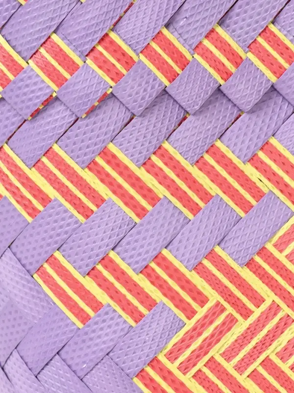 Сумка плетёная, 20&times;10&times;30 см, пластик, сиренево-жёлтая