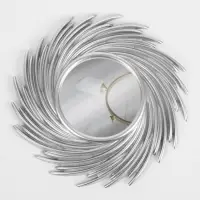 Зеркало настенное Sunshine, d зеркальной поверхности 11 см, серебристое